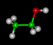 Ethanol Molecule Ball and Stick Model