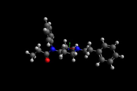 fentanyl molecule ball and stick