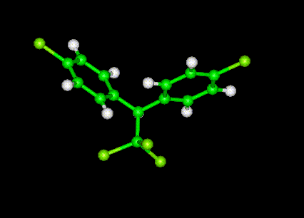 DDT Molecule -- Ball and Stick Model